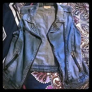 Studded Jean Vest